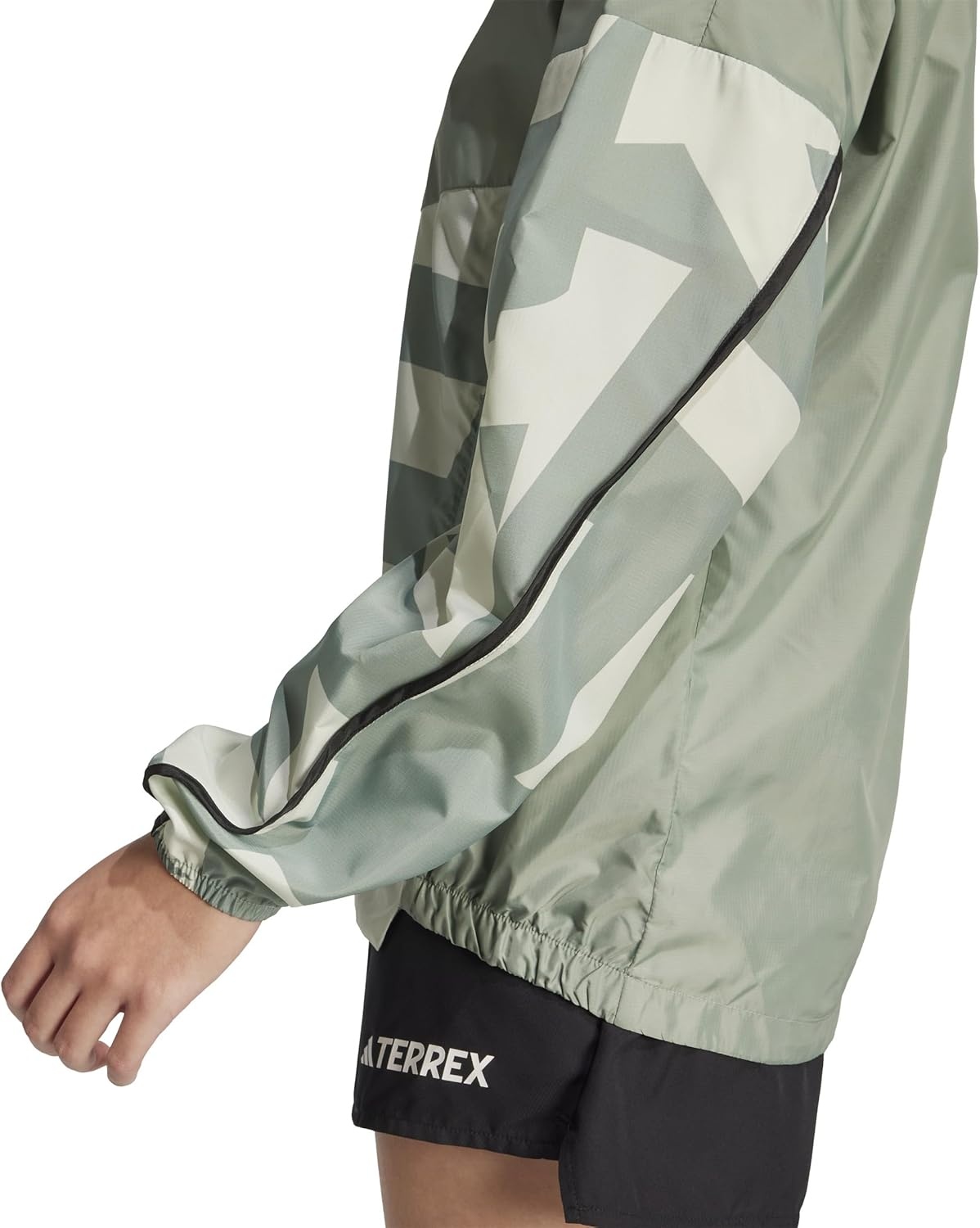 image:imageadidas Womens Terrex Multi Printed Trail Running Wind JacketLinen GreenSilver Green