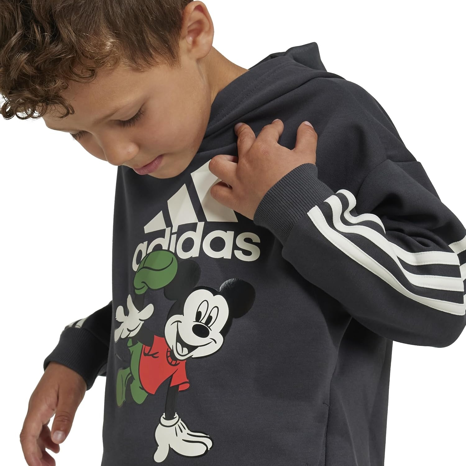 image:imageadidas unisexchild Disney Mickey Mouse SweatshirtCarbonOff WhiteBright Red