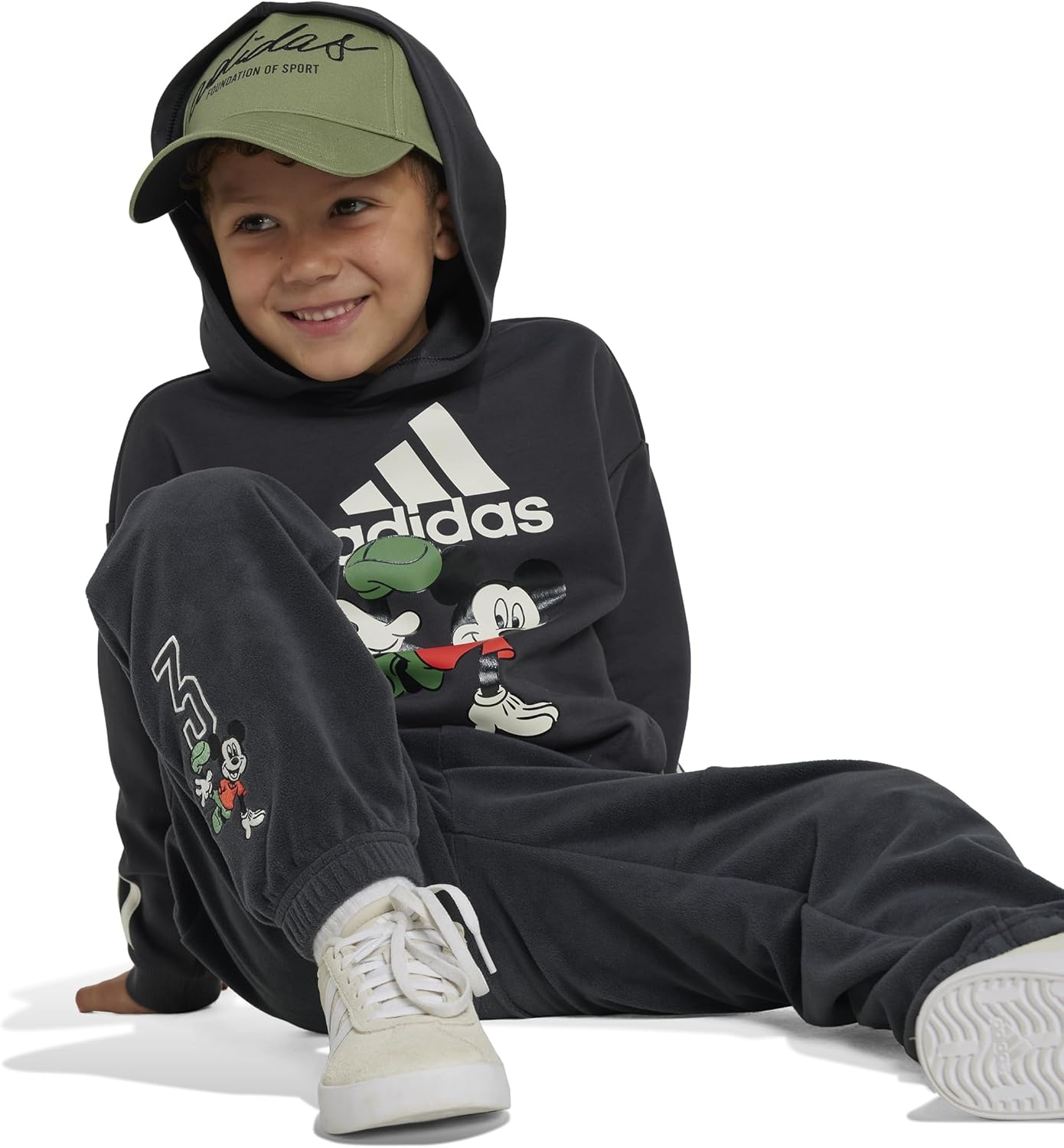 image:imageadidas unisexchild Disney Mickey Mouse SweatshirtCarbonOff WhiteBright Red
