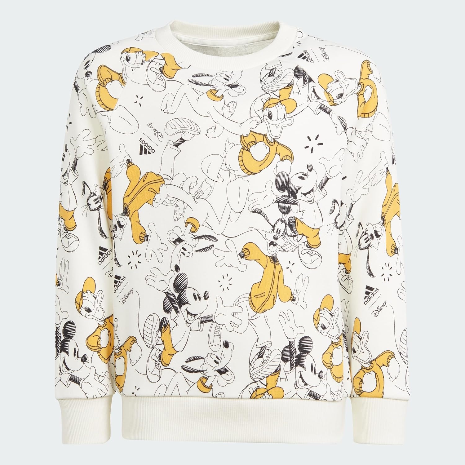 image:imageadidas unisexchild Disney Mickey Mouse SweatshirtOff WhitePreloved YellowBlack