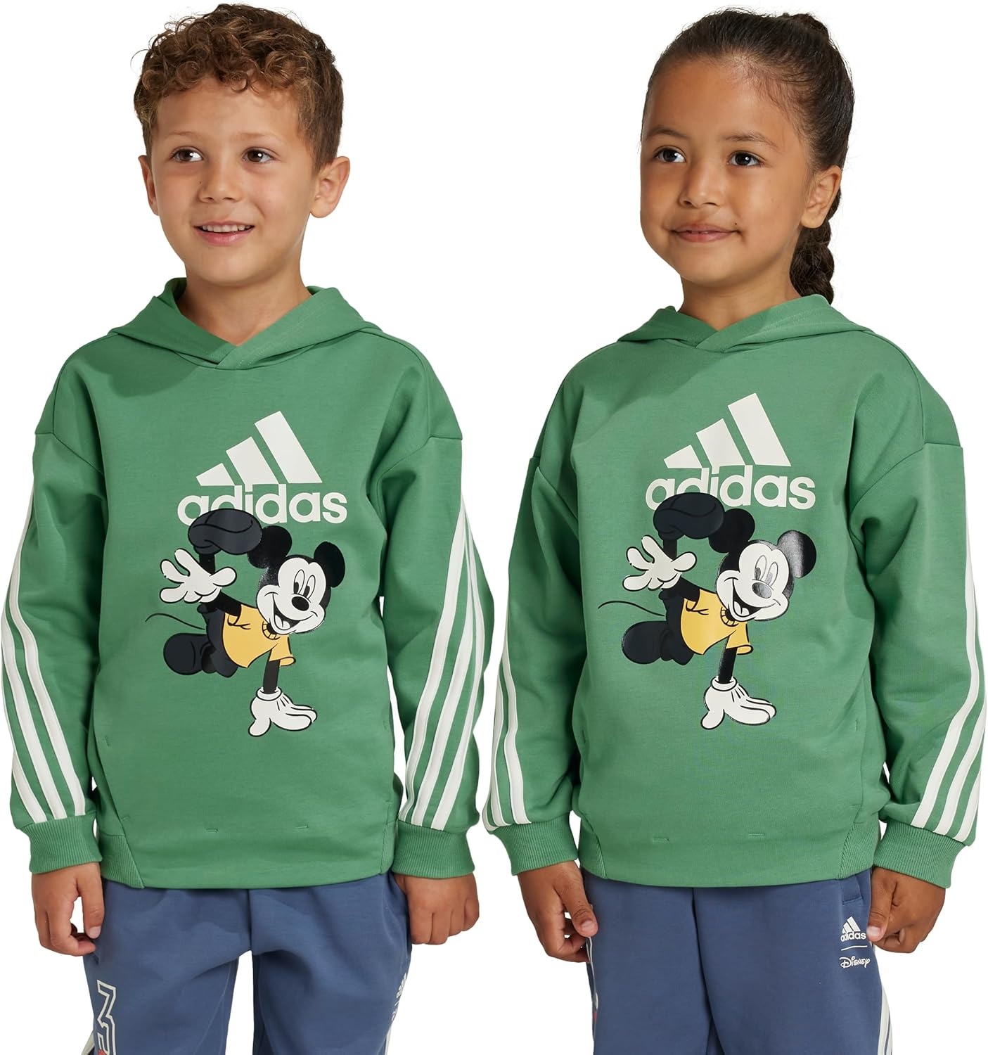 image:imageadidas unisexchild Disney Mickey Mouse SweatshirtPreloved GreenOff WhiteSemi Spark