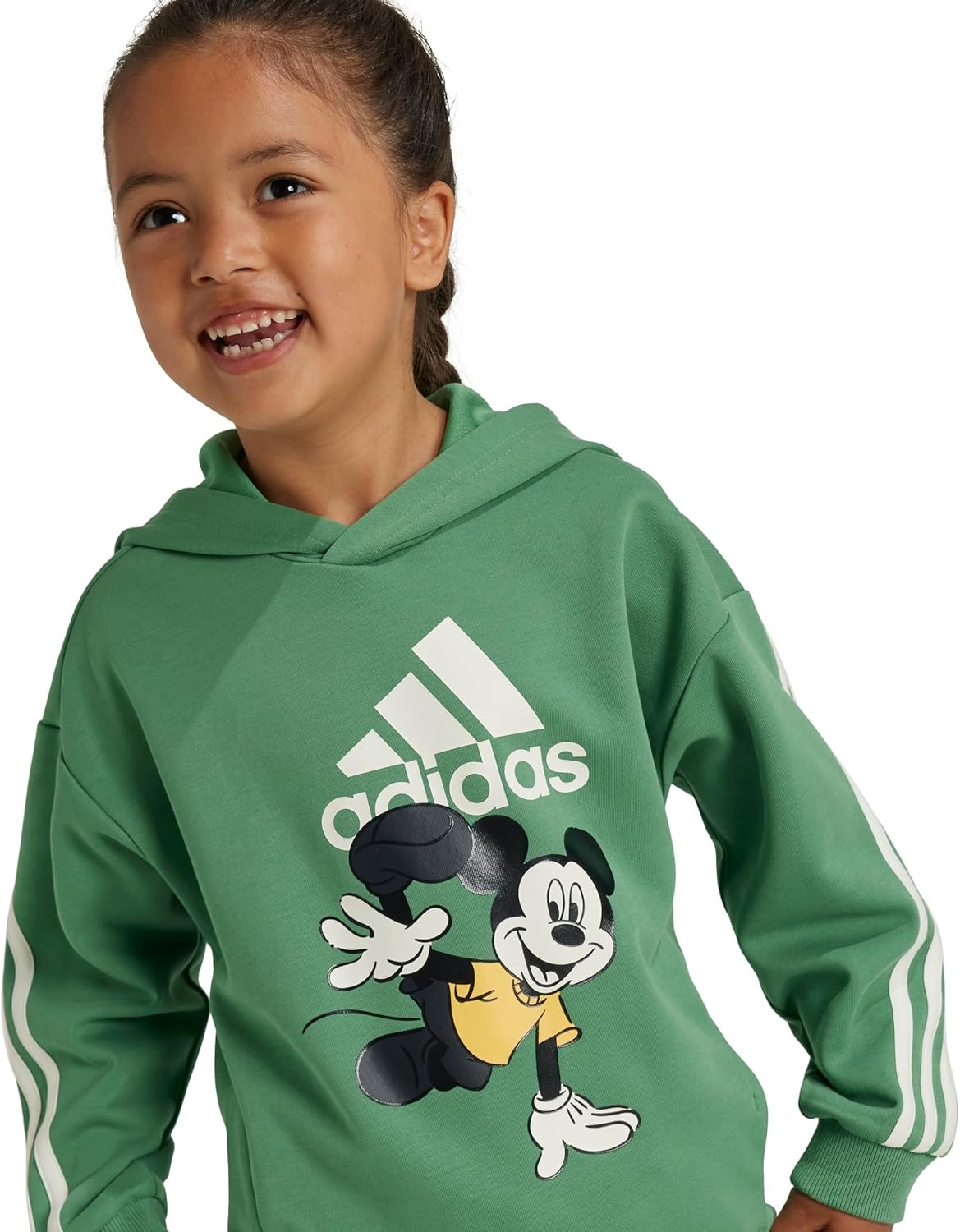 image:imageadidas unisexchild Disney Mickey Mouse SweatshirtPreloved GreenOff WhiteSemi Spark