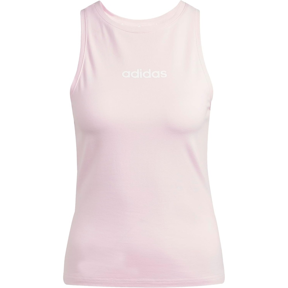 image:imageAdidas Womens Essentials Linear Slim Cotton Tank TopClear PinkWhite