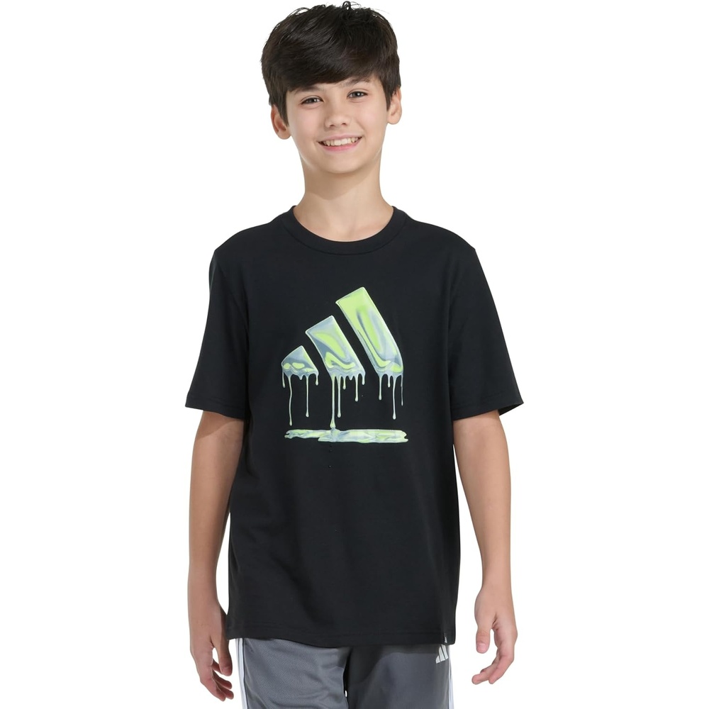image:imageadidas Boys Stay Dry Climalite Short Sleeve TShirtBlack With Green