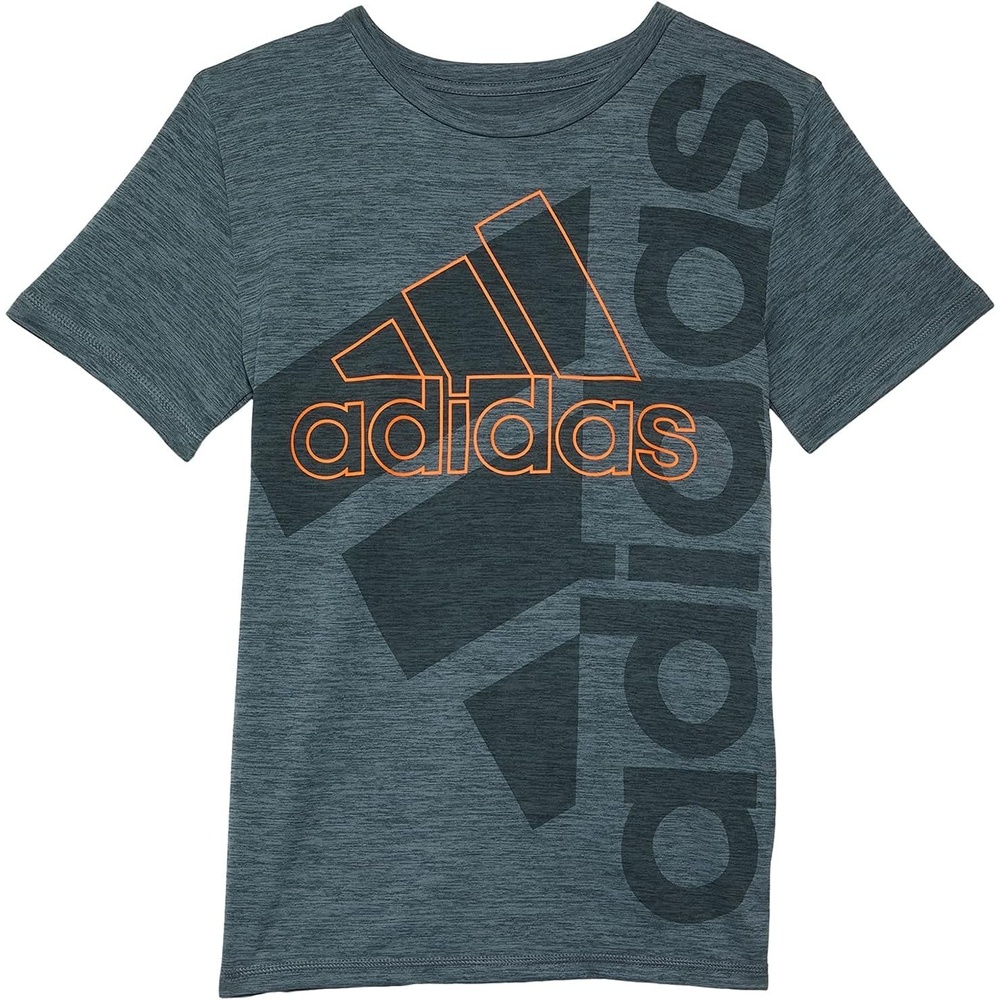 image:imageadidas Boys Stay Dry Climalite Short Sleeve TShirtBlue Oxide Heather