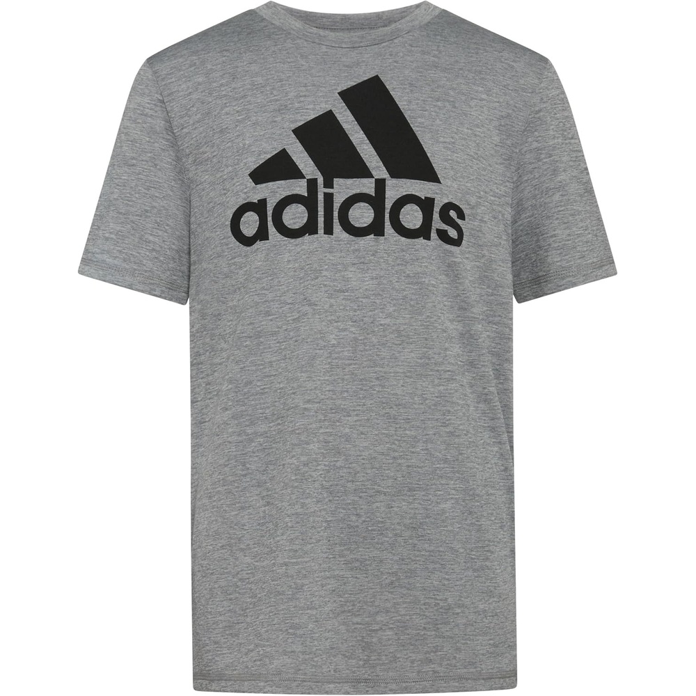 image:imageadidas Boys Stay Dry Climalite Short Sleeve TShirtCharcoal Grey Heather