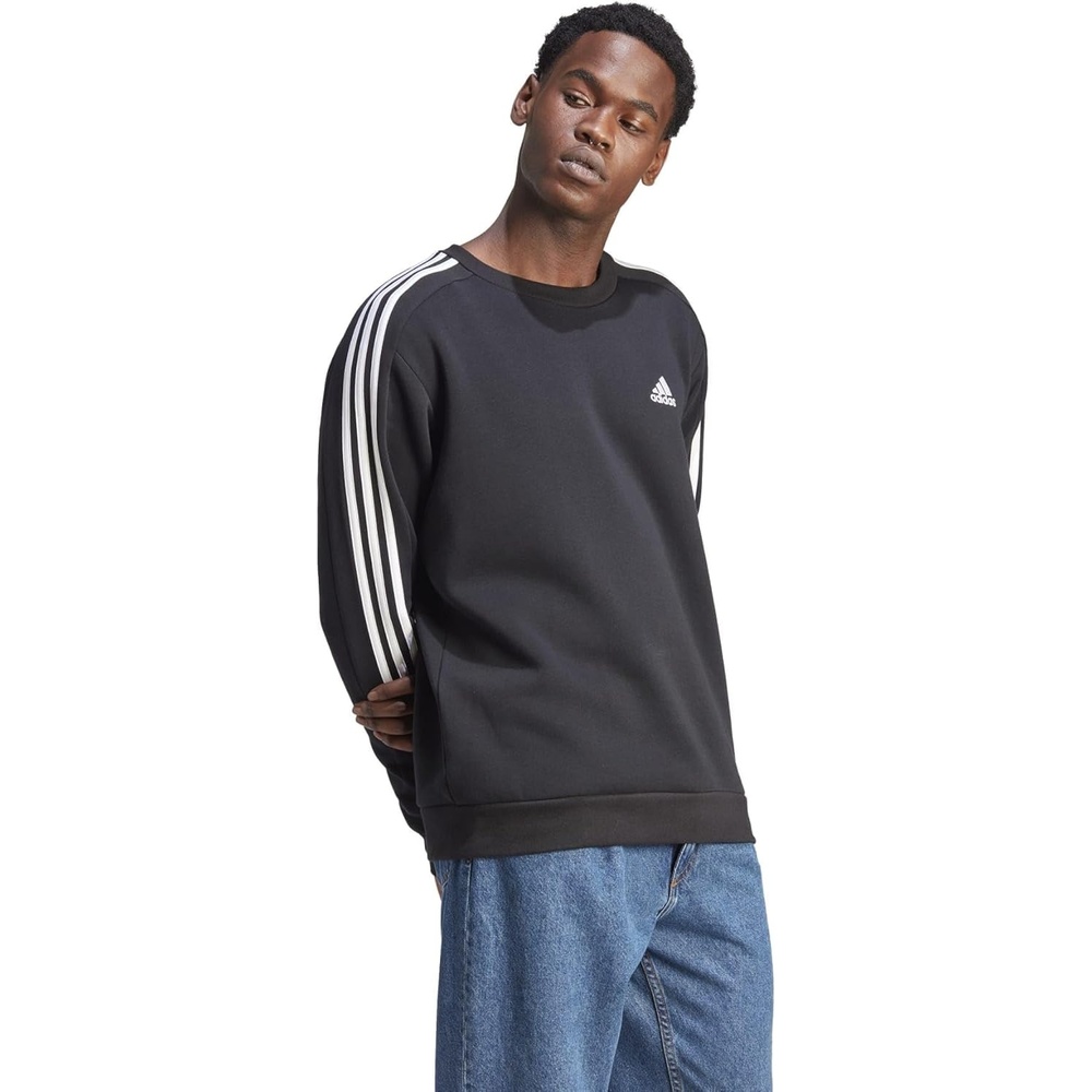 image:imageadidas Essentials Fleece 3Stripes SweatshirtBlack