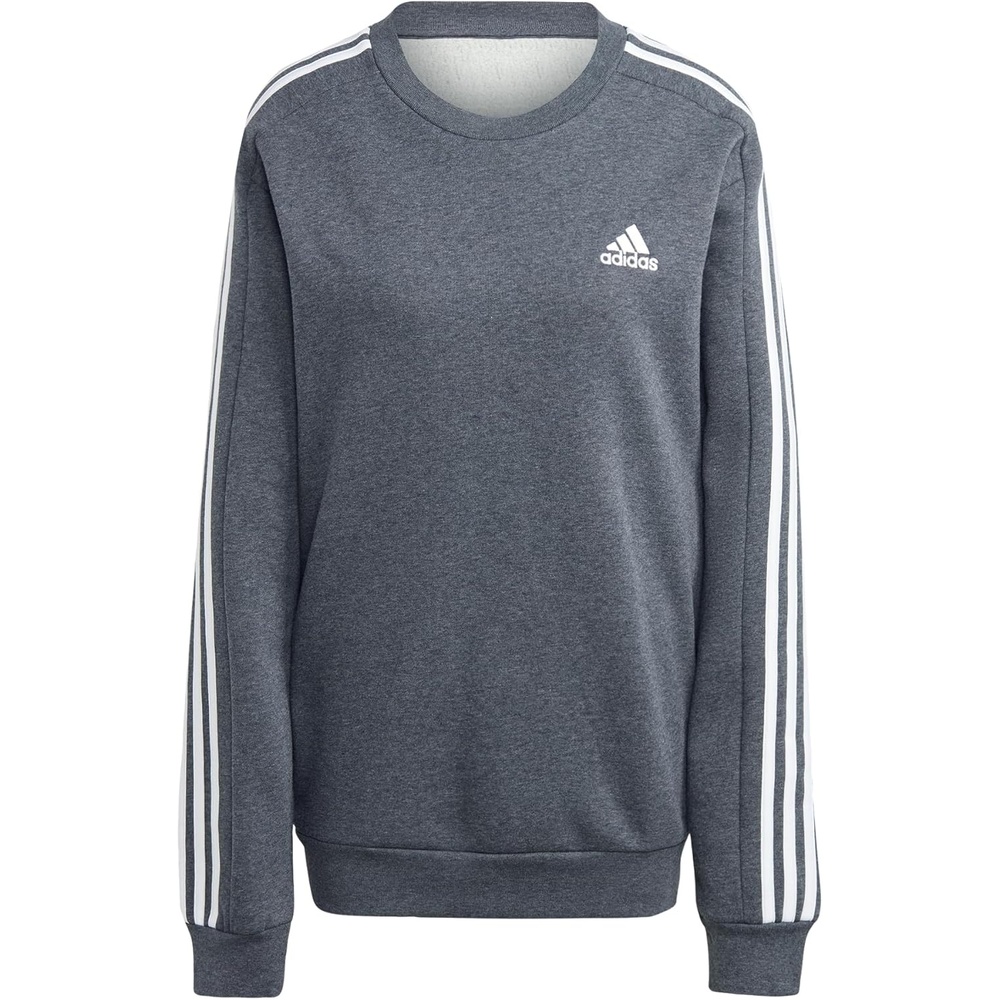 image:imageadidas Essentials Fleece 3Stripes SweatshirtDark Grey Heather