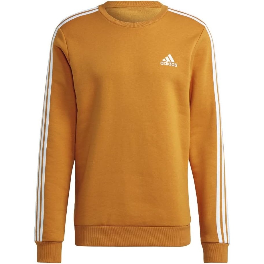 image:imageadidas Essentials Fleece 3Stripes SweatshirtFocus OrangeWhite