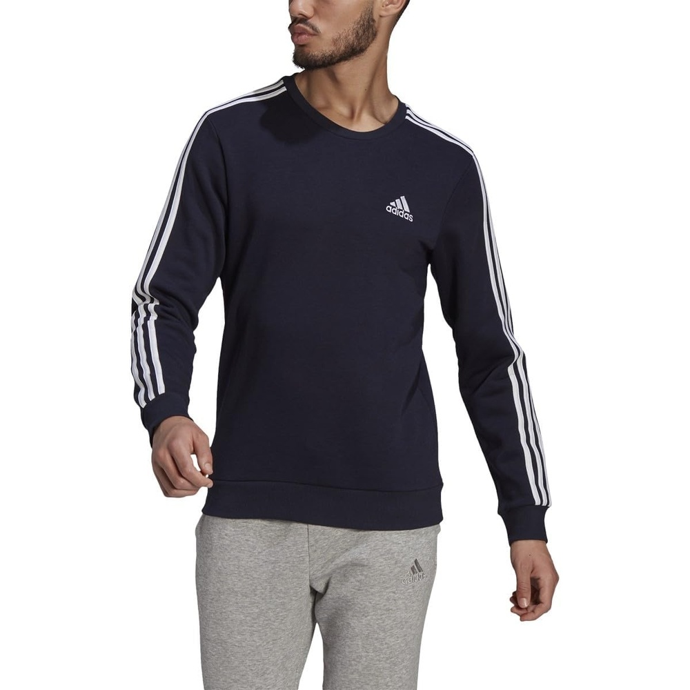 image:imageadidas Essentials Fleece 3Stripes SweatshirtInkWhite