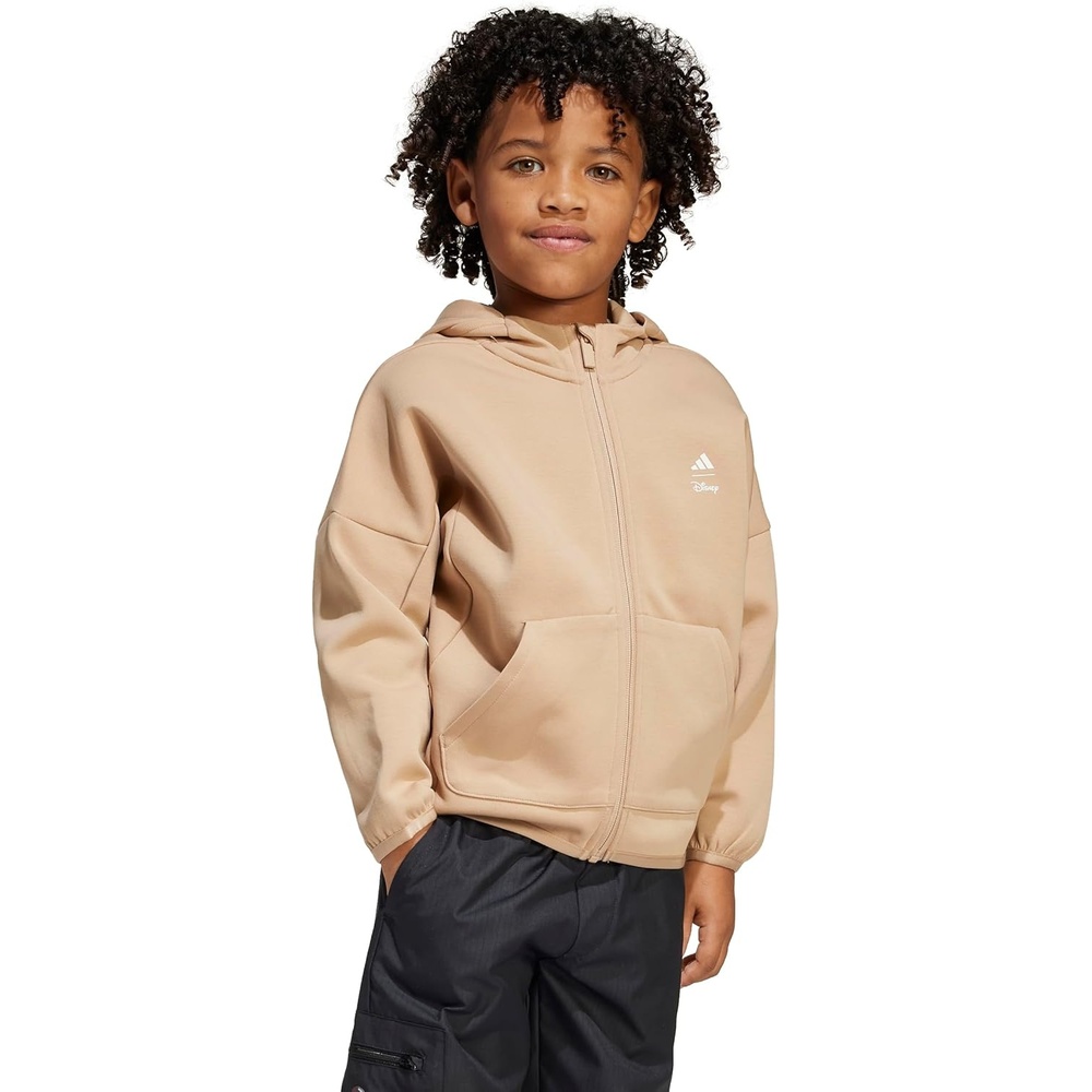image:imageadidas Kids Disney Mickey Mouse Hooded Track TopWarm SandstoneOff White
