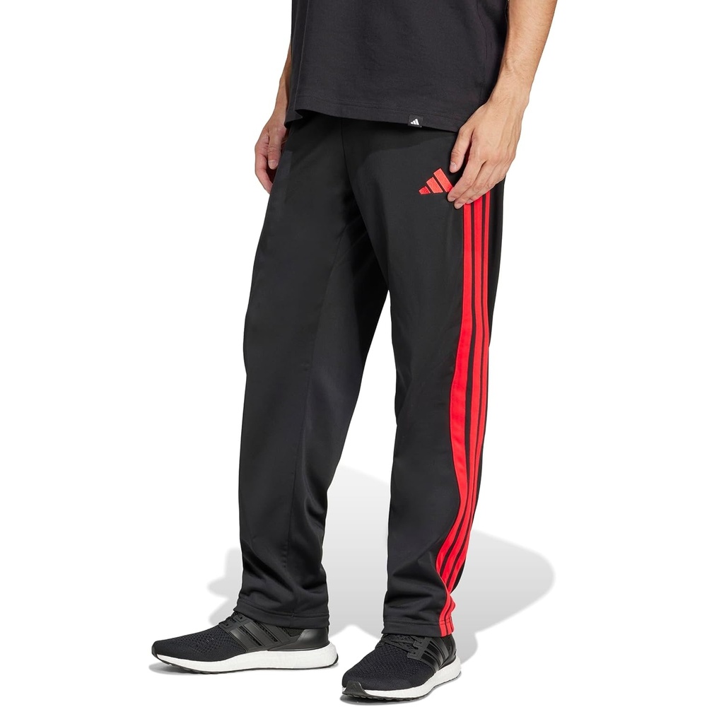 image:imageadidas Mens 3Stripes Tricot Open Hem Track PantsBlackPure Ruby