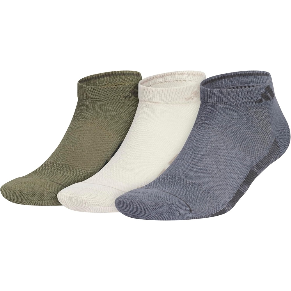 image:imageadidas Mens All Day Training Low Cut Ankle Socks 3 Pairs Lightweight PerformanceOlive Strata GreenWonder Alumina GreyOnix Grey