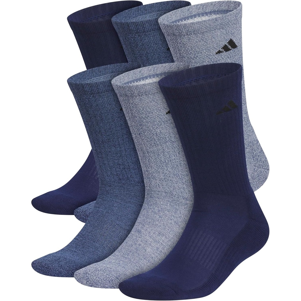 image:imageadidas Mens Athletic Cushioned Crew Socks 6 Pairs Durable amp ComfortableDark BlueCollegiate NavyTech Indigo Blue