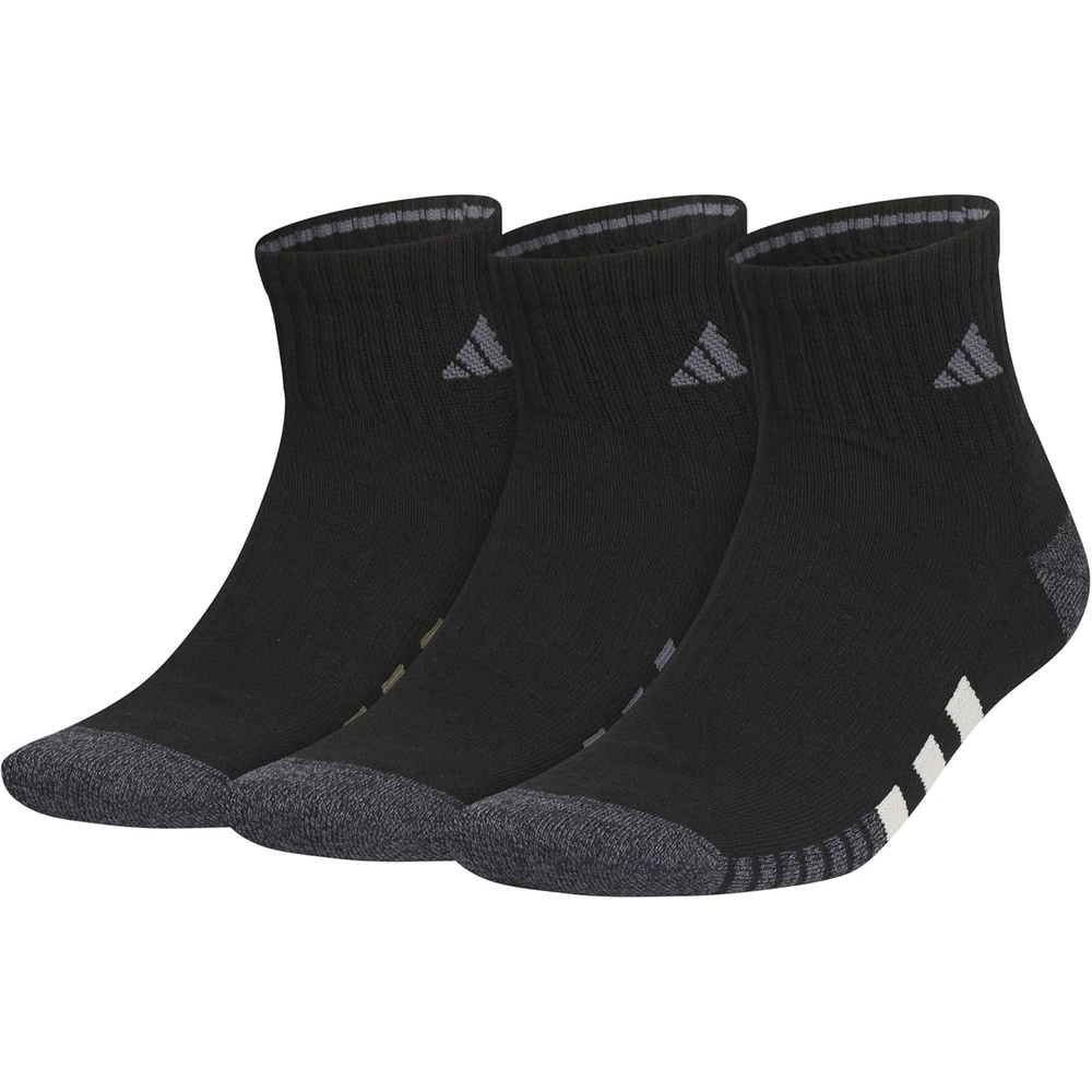 image:imageadidas Mens Cushioned Quarter Ankle Socks 3 Pairs Durable amp ComfortableBlackOlive Strata GreenWonder Alumina Grey3Color