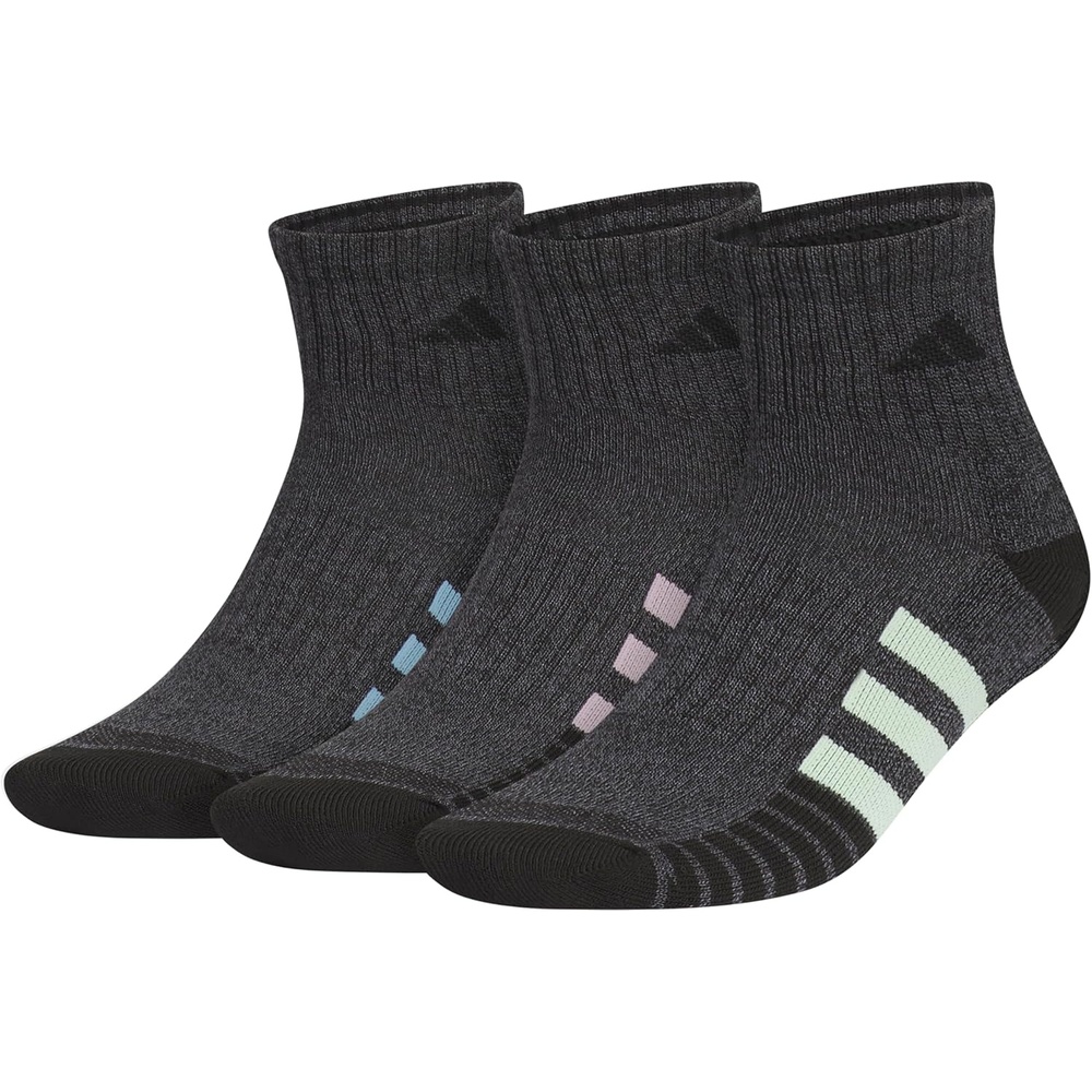image:imageadidas Mens Cushioned Quarter Ankle Socks 3 Pairs Durable amp ComfortableBlackOnix GreySemi Blue Burst3Color