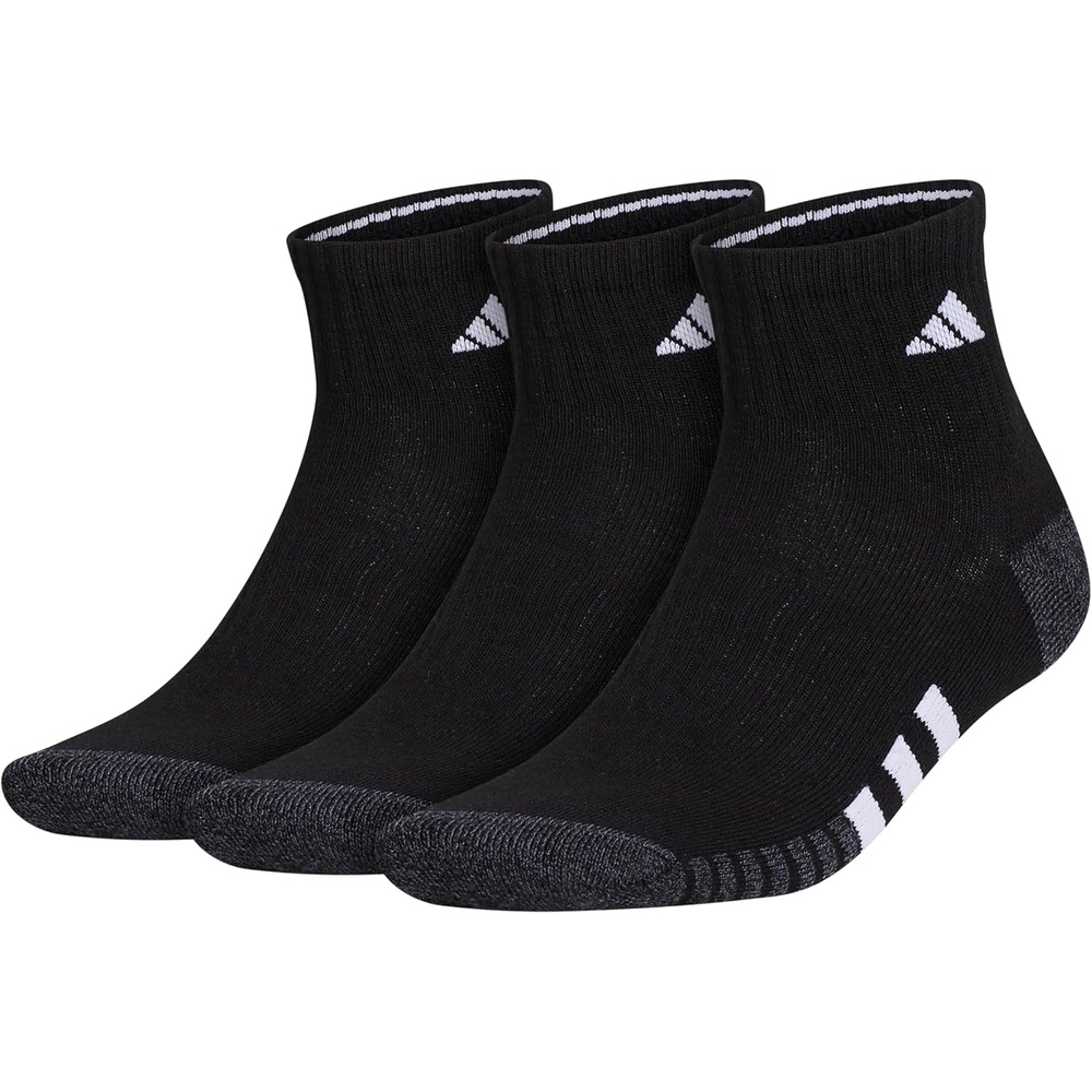 image:imageadidas Mens Cushioned Quarter Ankle Socks 3 Pairs Durable amp ComfortableBlackOnix GreyWhite3
