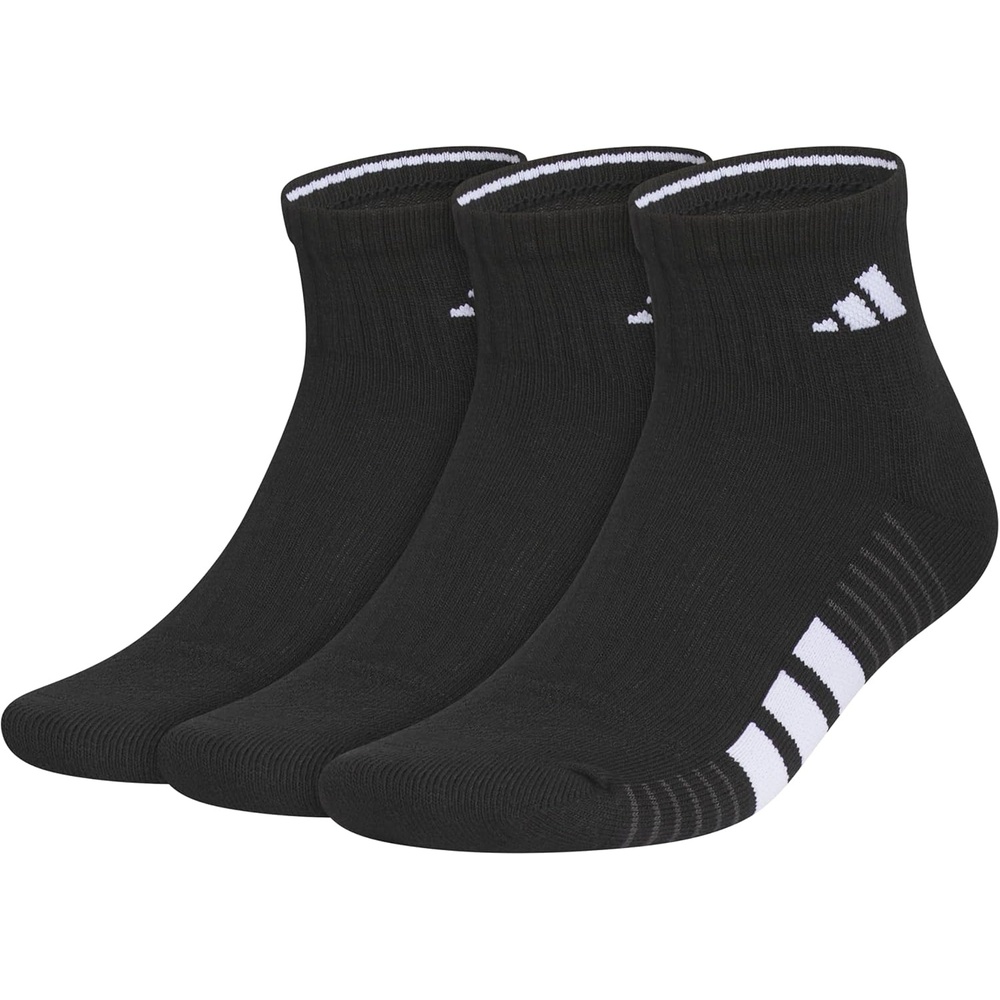 image:imageadidas Mens Cushioned Quarter Ankle Socks 3 Pairs Durable amp ComfortableBlackWhiteCarbon Grey4