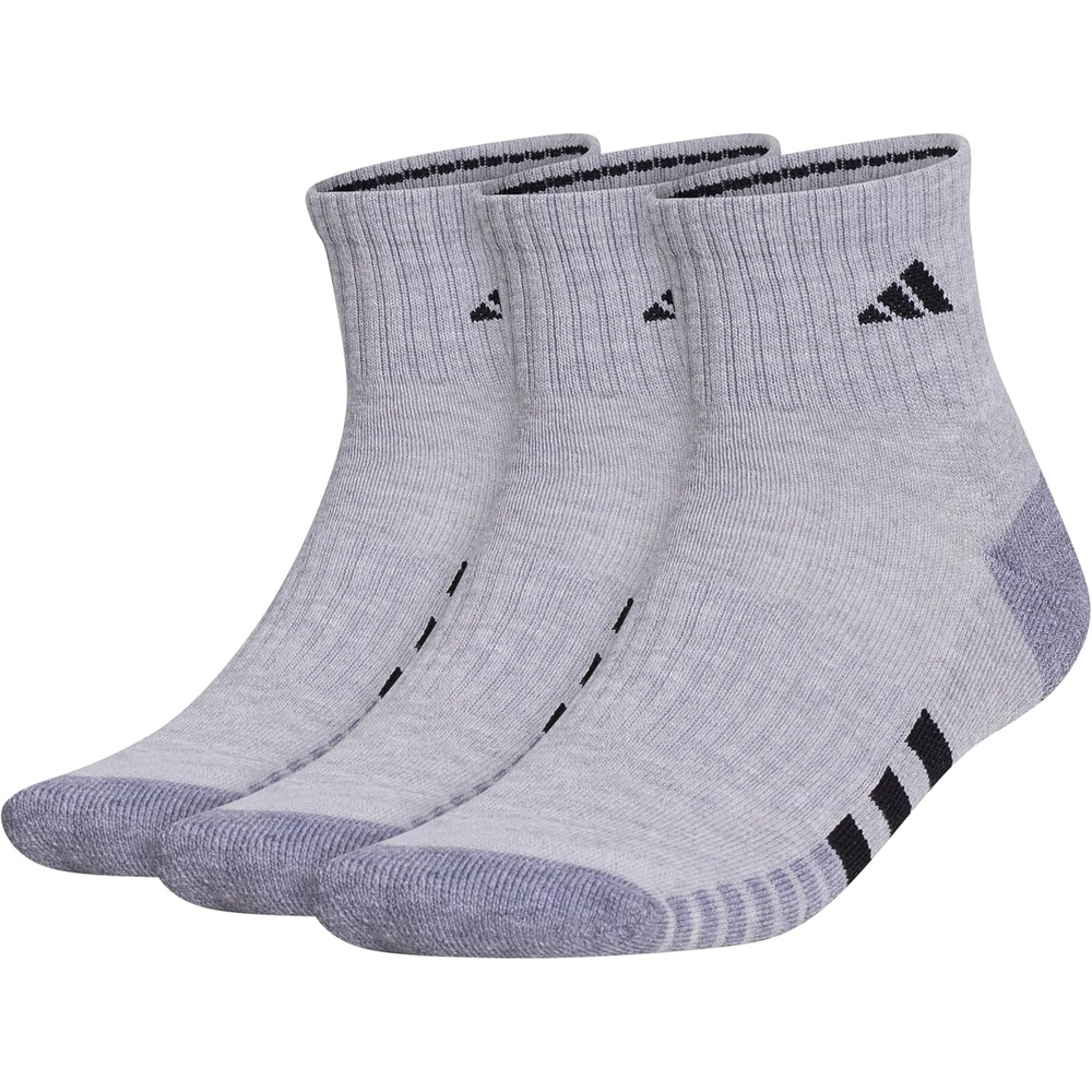 image:imageadidas Mens Cushioned Quarter Ankle Socks 3 Pairs Durable amp ComfortableCool Light HeatherGreyBlack3