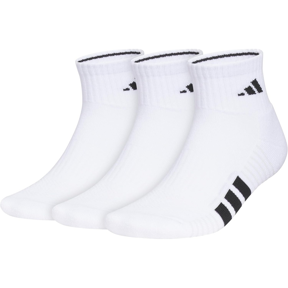 image:imageadidas Mens Cushioned Quarter Ankle Socks 3 Pairs Durable amp ComfortableWhiteBlackClear Grey4