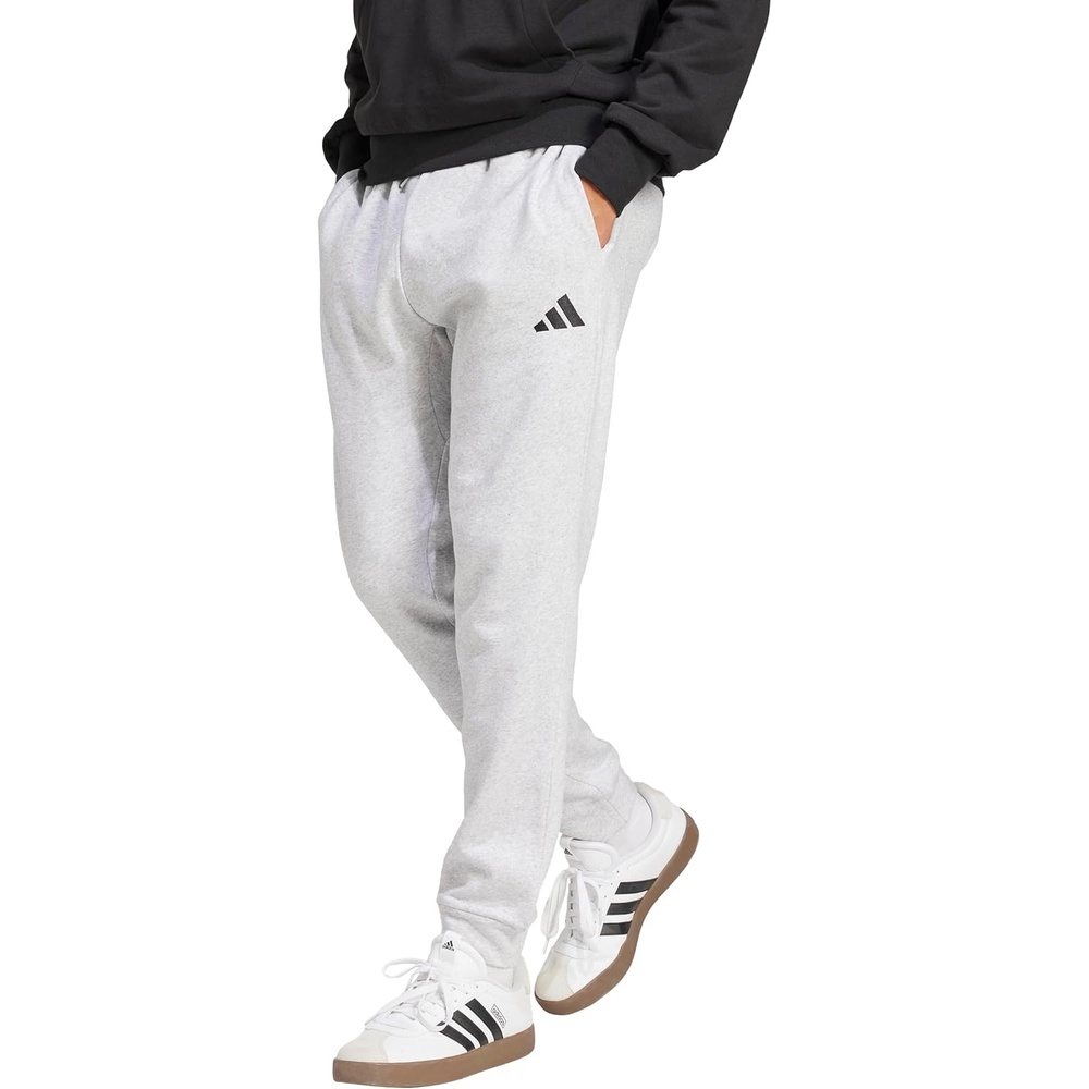 image:imageadidas Mens Essentials FeelCozy Fleece PantsLight Grey HeatherBlack