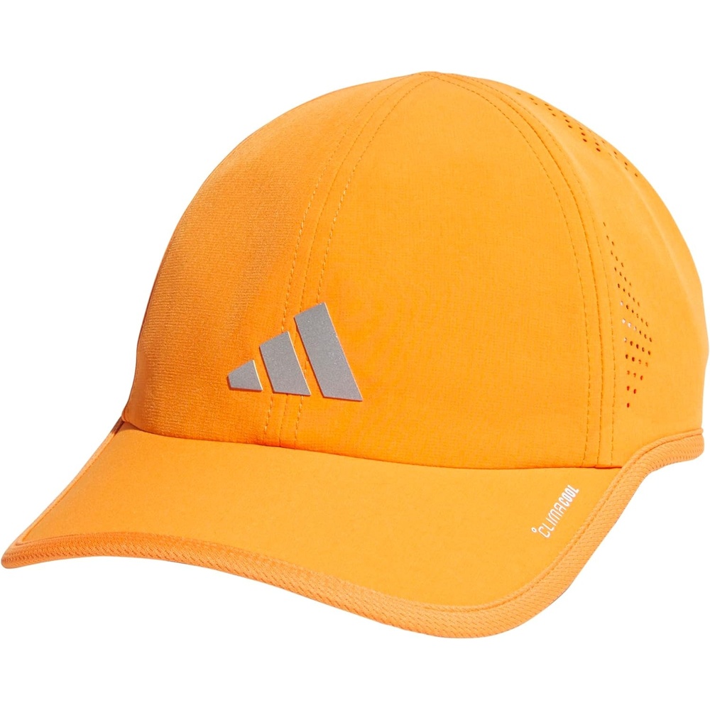 image:imageadidas Mens Superlite Hat Lightweight MoistureWicking Cap for Workout and TrainingPure OrangeSilver MetallicWhite3