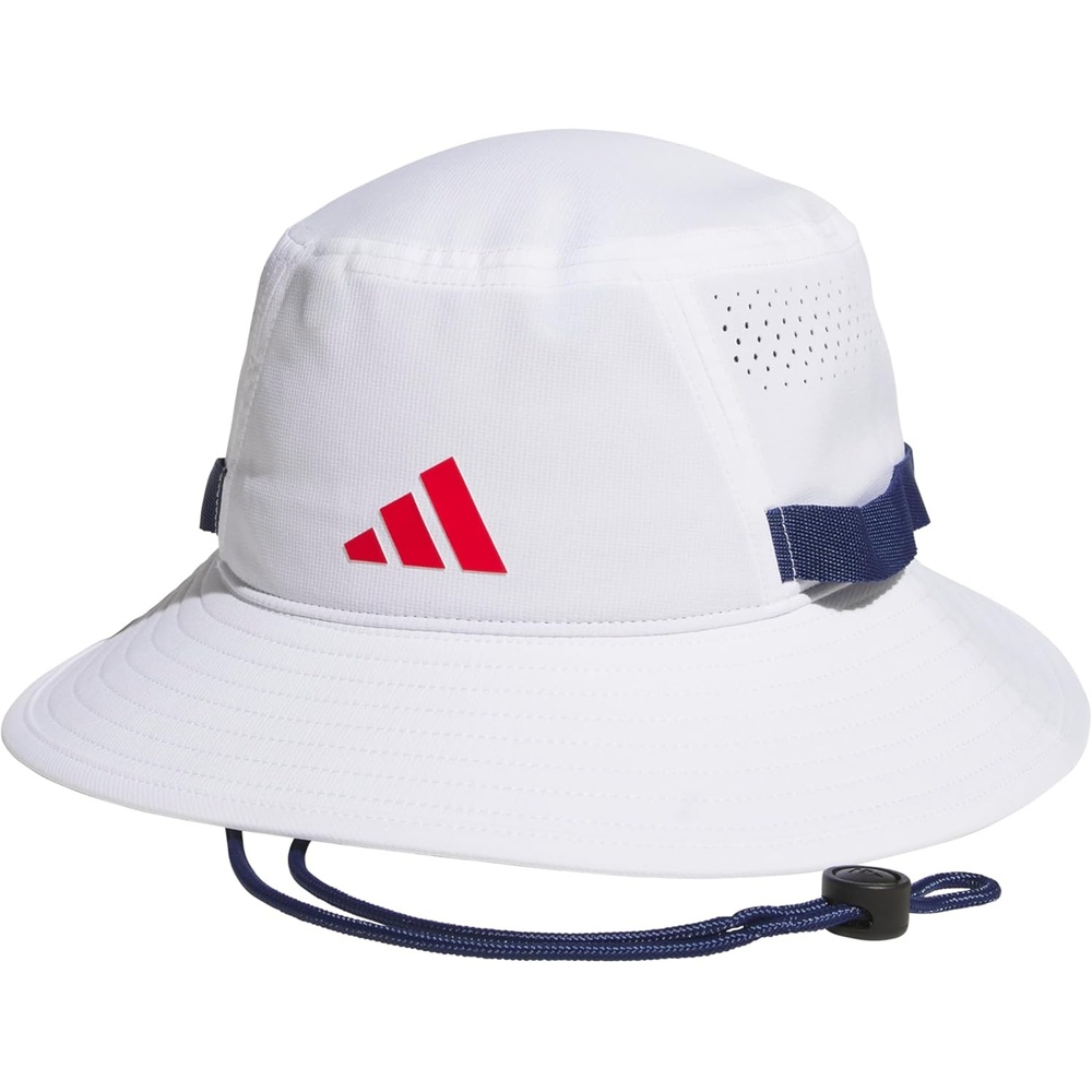 image:imageadidas Mens Victory Bucket Hat Outdoor Sun Boonie for Hiking and FishingWhiteDark BlueBetter Scarlet5