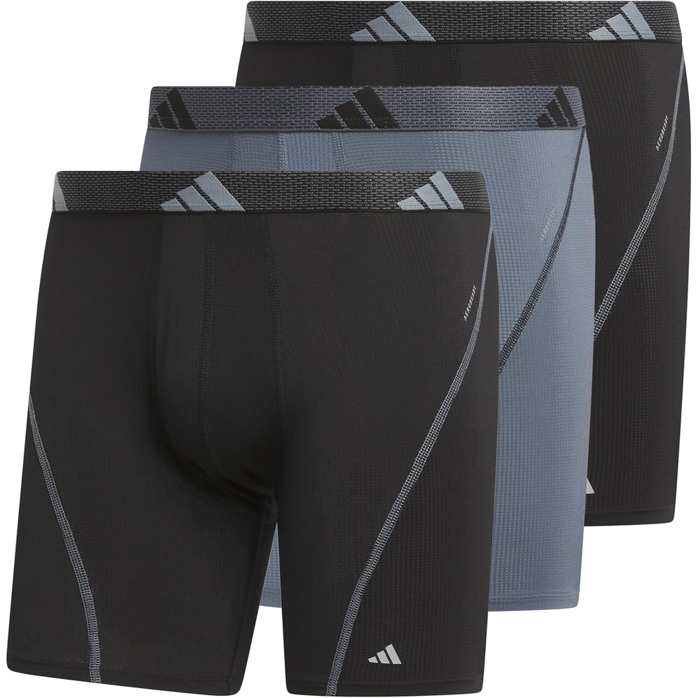 image:imageadidas Performance Mesh Boxer Briefs Underwear 2PackBlackOnix GreyBlack