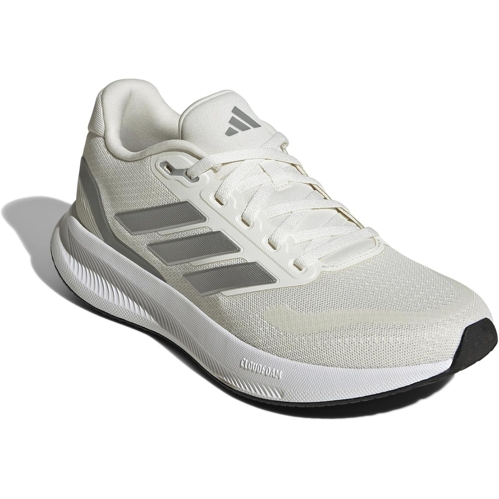 image:imageadidas Womens Run Falcon 5 Running ShoesOff WhiteSilver MetallicBlack