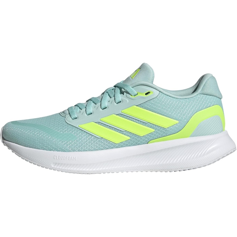 image:imageadidas Womens Run Falcon 5 Running ShoesSemi Flash Aqua Lucid Lemon Core Black
