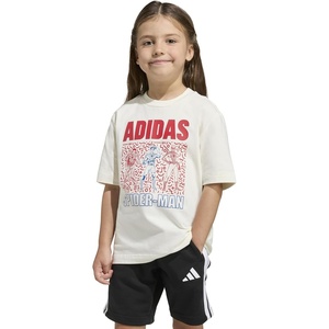 Adidas Boys Disney Mickey Mouse T-Shirt(Off White/Dark Blue/Spider-man)