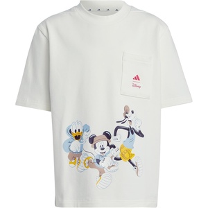 Adidas Boys Disney Mickey Mouse T-Shirt(Off White/Pure Ruby)