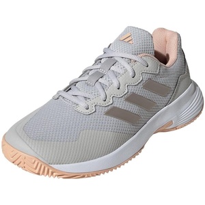 Adidas Womens Gamecourt 2 WSneaker(Grey/Cyber Metallic/Powder Coral)