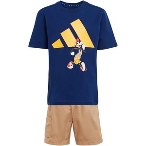 adidas Boys’ Disney Mickey Mouse T-Shirt Set(Dark Blue/Crew Yellow)