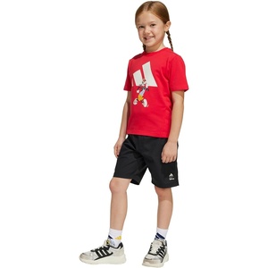 adidas Boys’ Disney Mickey Mouse T-Shirt Set(Pure Ruby/Off White)