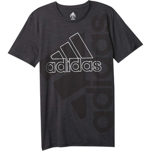 adidas Boys’ Stay Dry Climalite Short Sleeve T-Shirt(Black Heather)