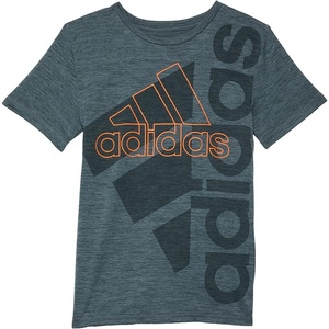 adidas Boys’ Stay Dry Climalite Short Sleeve T-Shirt(Blue Oxide Heather)
