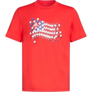 adidas Boys’ Stay Dry Climalite Short Sleeve T-Shirt(Bright Red)