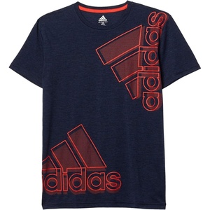 adidas Boys’ Stay Dry Climalite Short Sleeve T-Shirt(Double Bos Navy)