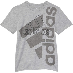 adidas Boys’ Stay Dry Climalite Short Sleeve T-Shirt(Grey Heather)