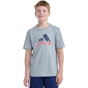 adidas Boys’ Stay Dry Climalite Short Sleeve T-Shirt(Medium Grey Heather)