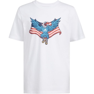 adidas Boys’ Stay Dry Climalite Short Sleeve T-Shirt(White Eagle)