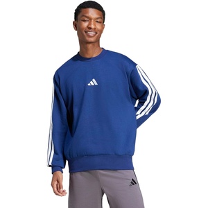 adidas Essentials Fleece 3-Stripes Sweatshirt(Dark Blue/White)