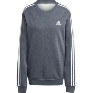 adidas Essentials Fleece 3-Stripes Sweatshirt(Dark Grey Heather)