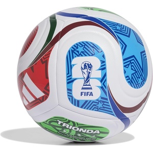adidas FIFA World Cup 26™ Trionda Host Nation League Soccer Ball(White/Team Royal Blue/Solar Blue/Power Red Training)