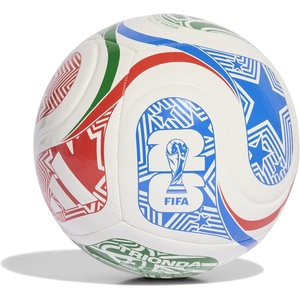adidas FIFA World Cup 26™ Trionda Host Nation League Soccer Ball(White/Vivid Red/Glory Blue/Green)