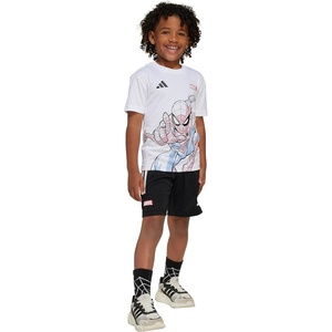 adidas Kids’ Marvel Spider-Man T-Shirt Set(Spider-man/White/Black/Red)