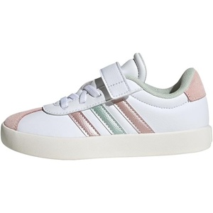 adidas Kids VL Court 3.0 Sneakers(Ftwr White Linen Green Met Sandy Pink Met)