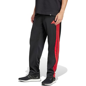 adidas Men’s 3-Stripes Tricot Open Hem Track Pants(Black/Pure Ruby)