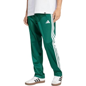adidas Men’s 3-Stripes Tricot Open Hem Track Pants(Collegiate Green)